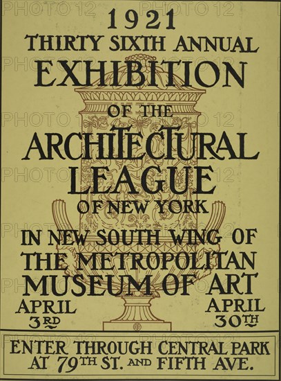 1921 thirty sixth annual exhibition of the architectural league of New York, c1921.