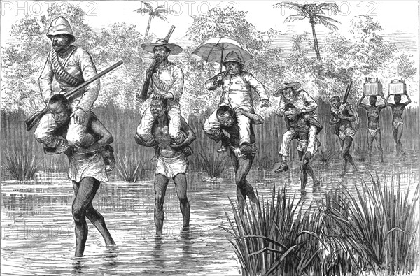 ''Shooting in West Africa -- Through a Mangrove Swamp', 1890. Creator: Unknown.