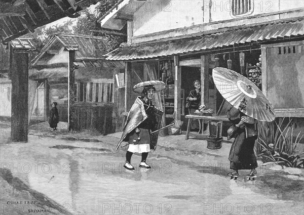 ''A Rainy Day in Japan', 1891. Creators: Unknown, Charles Edwin Fripp.