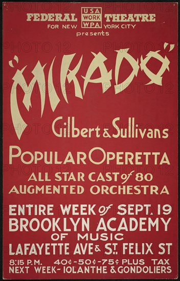 Mikado, New York, [1930s]. Creator: Unknown.