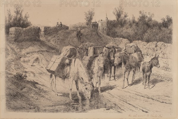 On the Road to Santa Fe, 1884. Creator: Peter Moran.