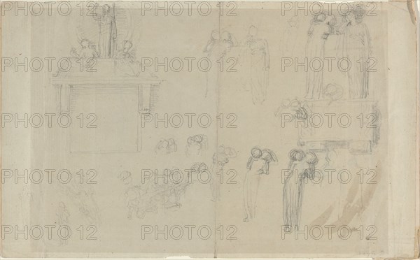 Sheet of Studies [recto and verso]. Creator: John Flaxman.