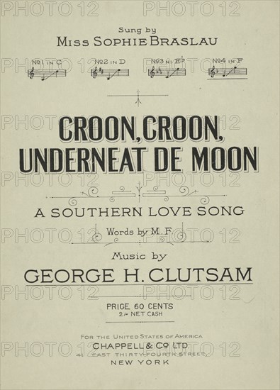 'Croon, croon, underneat' de moon', 1900. Creator: Unknown.