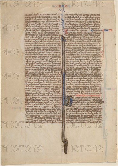 Manuscript Leaf from a Bible (Deuteronomy), c. 1240. Creator: Unknown.