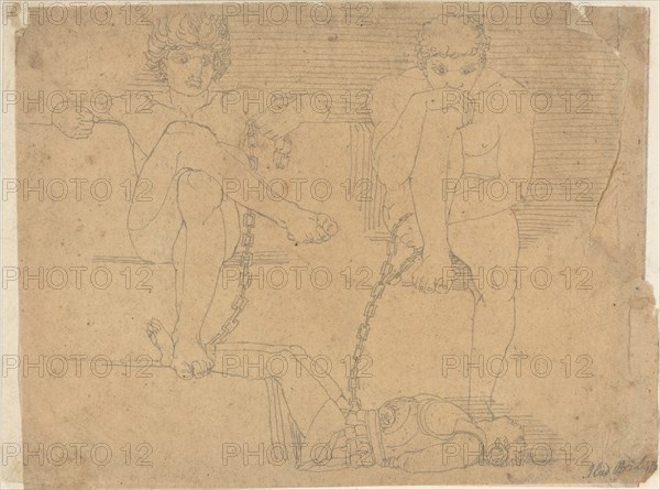 Otus and Ephialtes Holding Mars Captive, 1790s. Creator: John Flaxman.