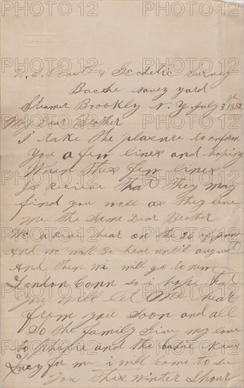 Letter from an African-American man (Van Smith), 1883.  Creator: Unknown.