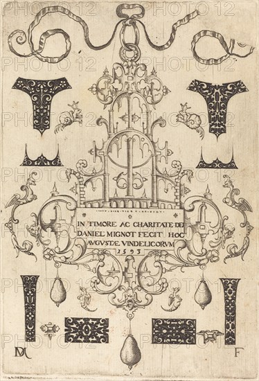 Title Page: Pendant, Surrounded by Eight Small Studs, 1593. Creator: Daniel Mignot.