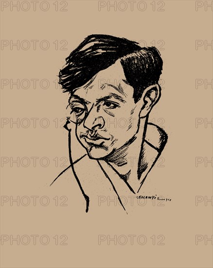 Portrait of Tristan Tzara (1896-1963), 1927. Creator: Tihanyi, Lajos (1885-1938).