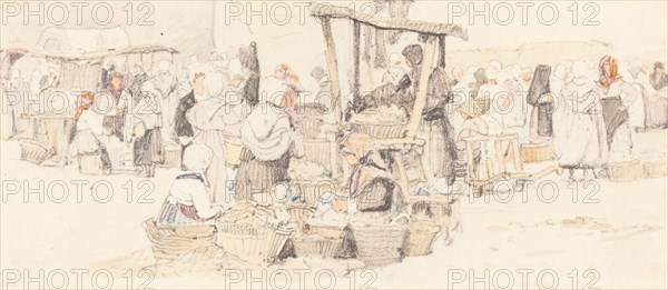 An Outdoor Market. Creator: Samuel Prout.