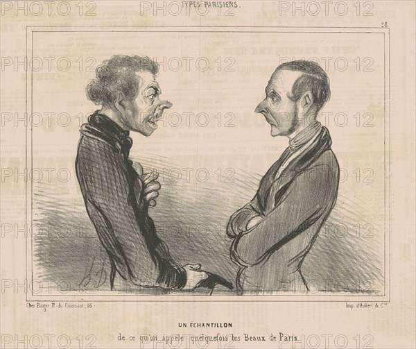 Un échantillon de ce qu'on appèle quelquefois les Beaux de Paris, 19th century. Creator: Honore Daumier.