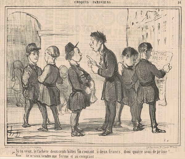 Si tu veux, je t'achète deux cents billes ..., 19th century. Creator: Honore Daumier.