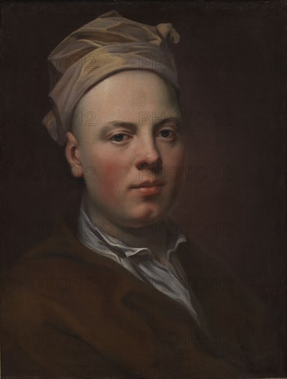 Portrait of a Young Man Wearing a White Cap, 1718. Creator: Balthasar Denner.