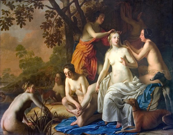 Diana with her Nymphs, 1650. Creator: Gerrit van Honthorst.