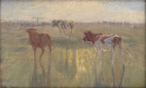 Cattle Seen against the Sun on the Island of Saltholm, 1892. Creator: Theodor Esbern Philipsen.