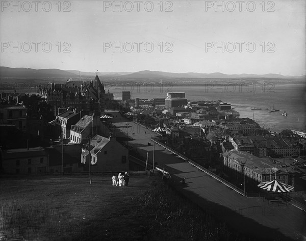 Dufferin Terrace & Chateau Frontenac, Quebec, between 1890 and 1906. Creator: Unknown.