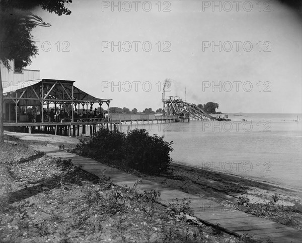 Water toboggan, Put-in-Bay, Ohio, between 1880 and 1899. Creator: Unknown.