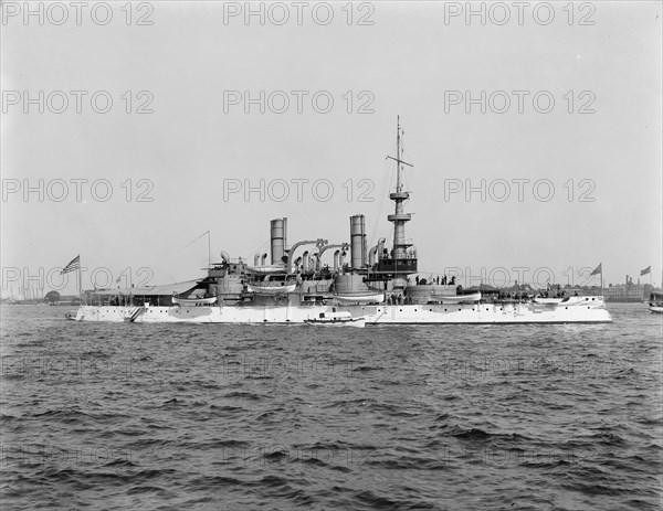 U.S.S. Massachusetts, 1899. Creator: William H. Jackson.