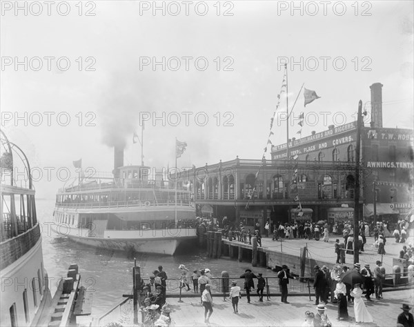 Str. Promise at ferry dock, Detroit, Mich., between 1900 and 1910. Creator: Unknown.