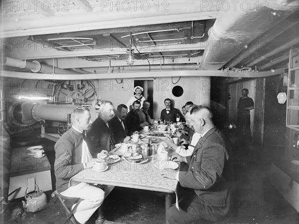 U.S.S. Massachusetts, petty officers' mess, between 1896 and 1901. Creator: Unknown.