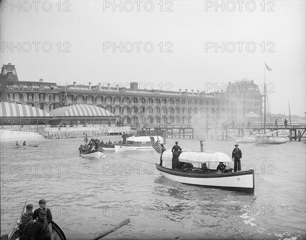 U.S.S. New York, return of landing party, between 1893 and 1901. Creator: Unknown.