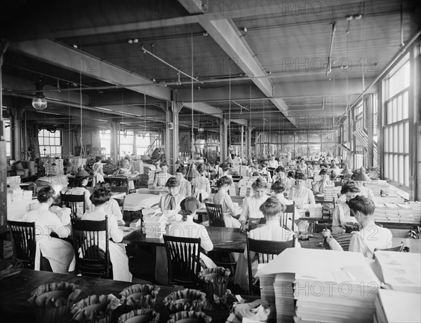 Binding department, National Cash Register [Company], Dayton, Ohio, (1902?). Creator: Unknown.