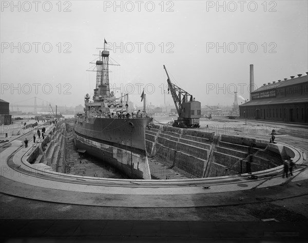 Brooklyn Navy Yard, dry dock no. 4, c.between 1910 and 1920. Creator: Unknown.