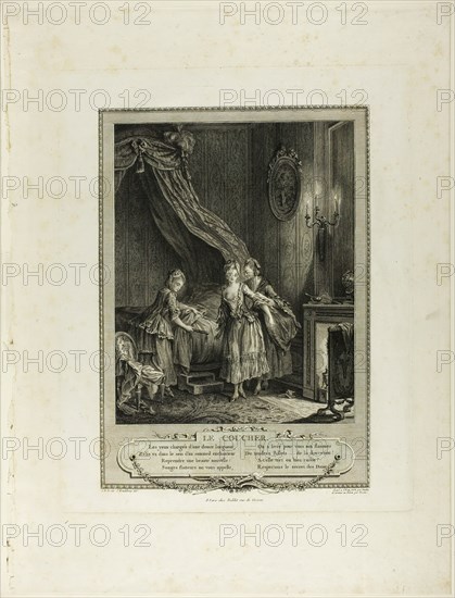 Going to Bed, from Monument du Costume Physique et Moral de la fin du Dix-huitième siècle, 1774. Creator: Antoine Jean Duclos.