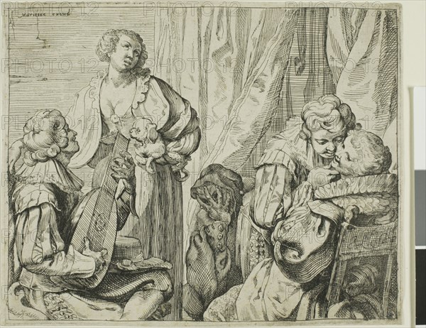 Interior with Two Pairs of Lovers and a Fool, 1625/29. Creator: Johann Liss.