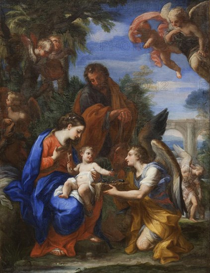 The Rest on The Flight into Egypt, 1720. Creators: Giuseppe Bartolomeo Chiari, Carlo Maratti, Lorenzo Masucci.