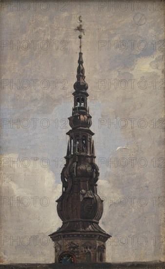 The Spire of the Trumpeters' Tower on Kronborg Castle, 1834. Creator: Constantin Hansen.