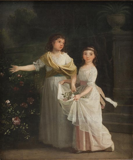 Consul General Johan Christian Pingel's daughters in a garden, 1760-1802. Creator: Jens Juel.