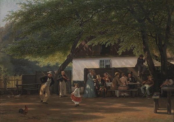 A Coffee Party at a Gamekeeper's House, 1854-1855. Creator: David Monies.