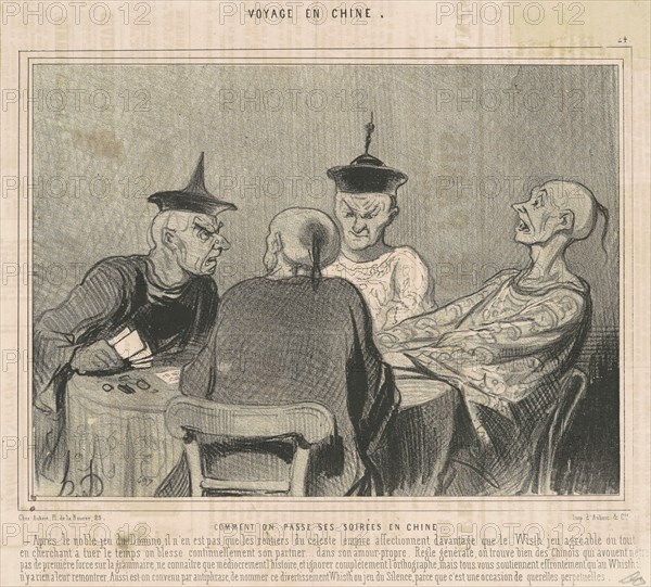 Comment on passe ses soirées en chine, 19th century. Creator: Honore Daumier.