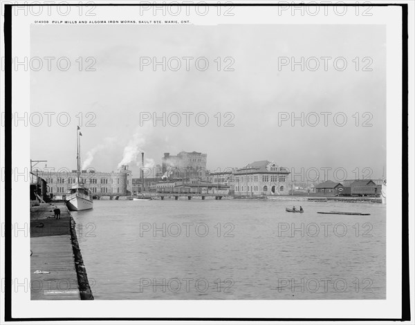 Pulp mills and Algoma Iron Works, Sault Ste. Marie, Ont., c1902. Creator: William H. Jackson.