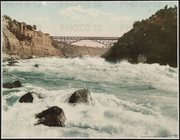 Niagara Rapids and Michigan Central Cantilever bridge, c1900. Creator: William H. Jackson.