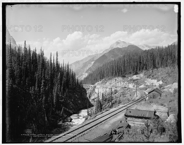 First safety switch, Canadian Pacific Ry., Wapta Canyon, British Columbia, c1902. Creator: Unknown.