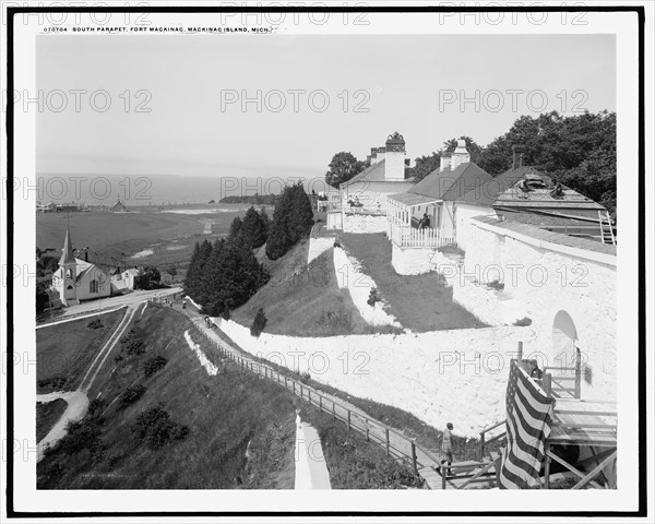 South Parapet, Fort Mackinac, Mackinac Island, Mich., c1908. Creator: Unknown.