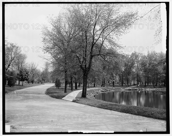 Lake in the park, Columbus, Ohio, between 1900 and 1906. Creator: Unknown.