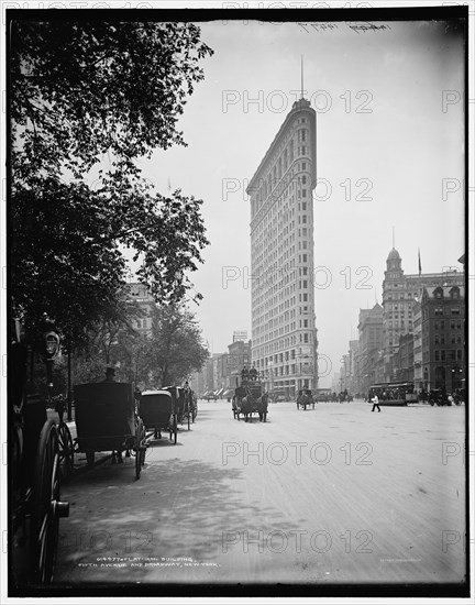 Flat-Iron Building i.e. Flatiron, Fifth Avenue and Broadway, New York, c1902. Creator: Unknown.