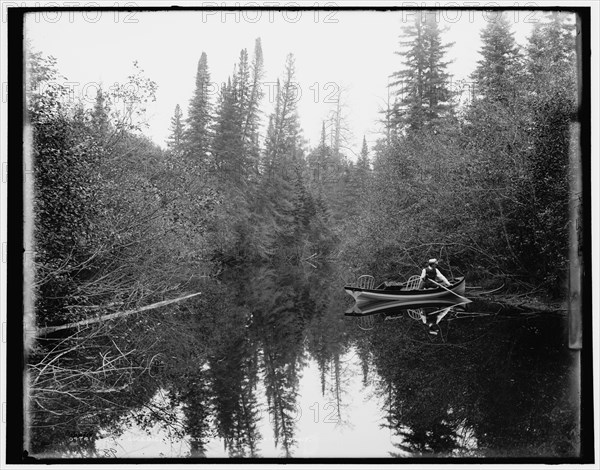 Lake Gogebic, Mich., State River, looking down, c1898. Creator: Unknown.