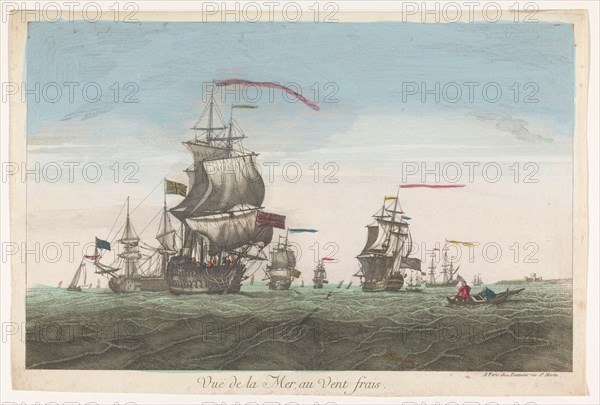 Seascape with ships and boats in the wind, 1745-1775. Creator: Unknown.