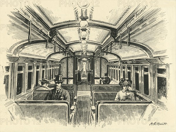 'In the "Twopenny Tube" -  The Central London Railway', c1900. Creator: A.E. Huitt.