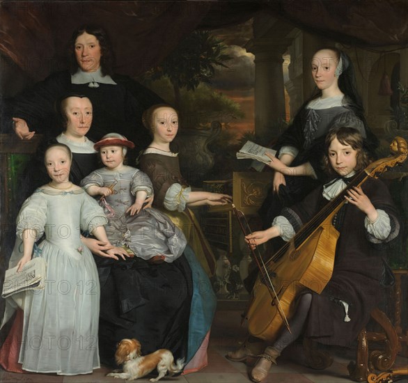 David Leeuw with his Family, 1671. Creator: Abraham Lambertsz. Van Den Tempel.