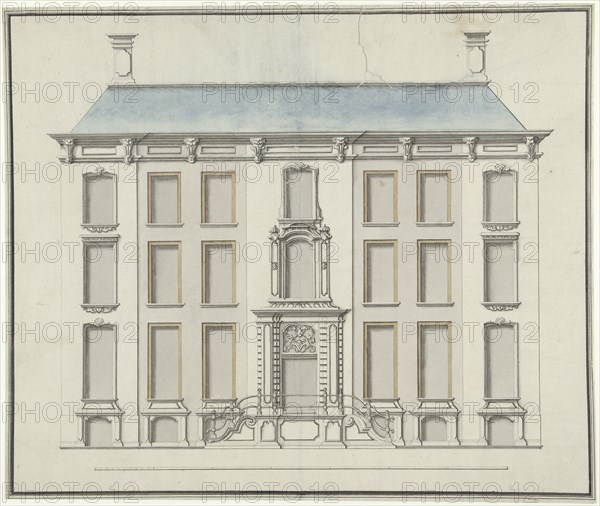 Architectural drawing, design for a house, 1752-1767. Creator: Joseph Massol.