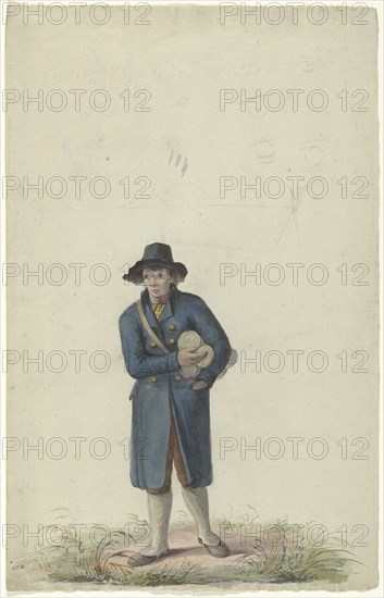 Standing man with three rolls under the arm, 1700-1800. Creator: Anon.