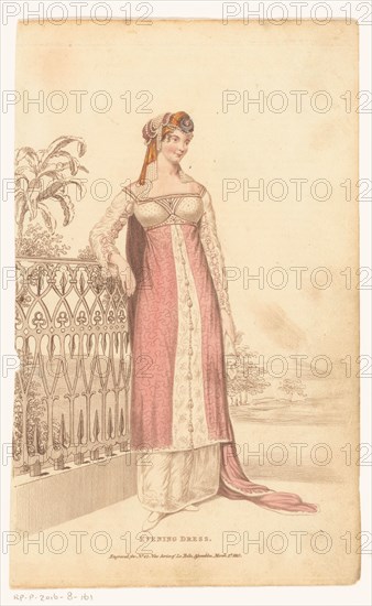 La Belle Assemblee, March 1 1813, No. 42 (New Series): Evening Dress, 1813. Creator: Anon.