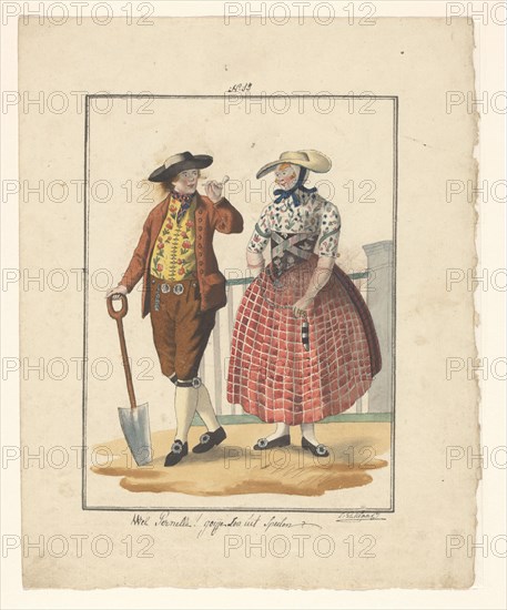 Farmer and wife of South Beveland, 1803-c.1899.  Creator: J. Enklaar.