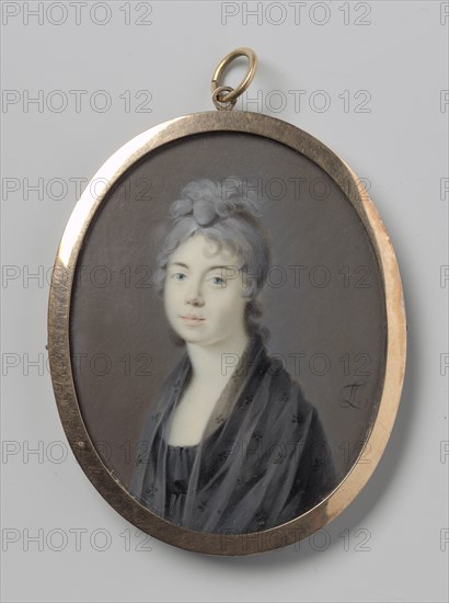 Portrait of a woman with a black shawl, 1763-1813. Creator: Leonardus Temminck.