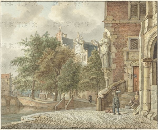 View of a city canal, 1801. Creator: Reinier Vinkeles.