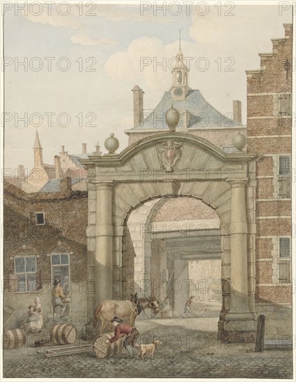 View through a gate in Dordrecht, 1819. Creator: Johannes van Lexmond.